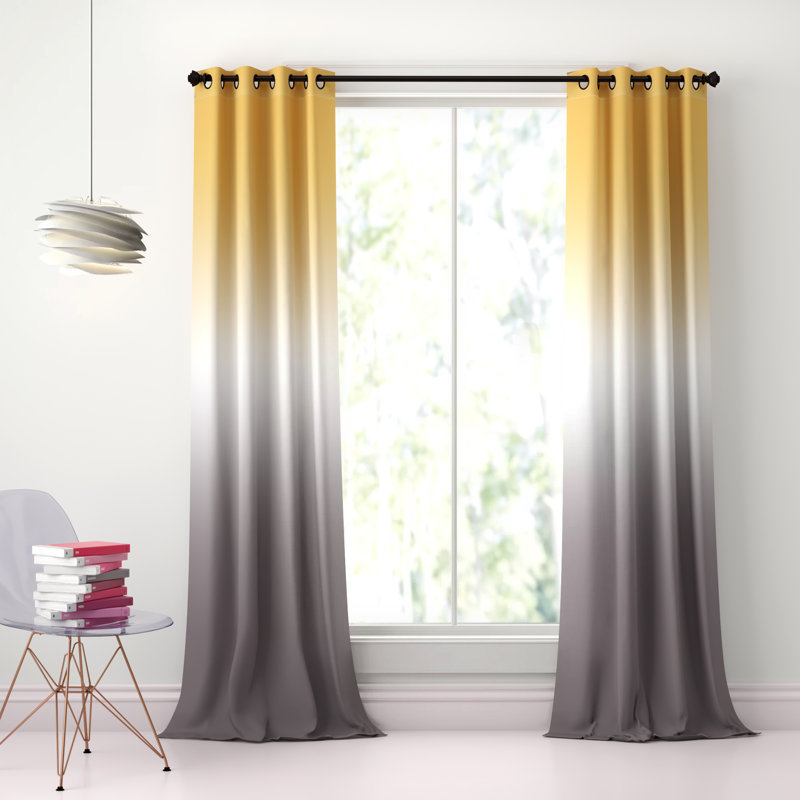 Hashtag Home Monte Ombre Room Darkening Thermal Grommet Curtain Panels